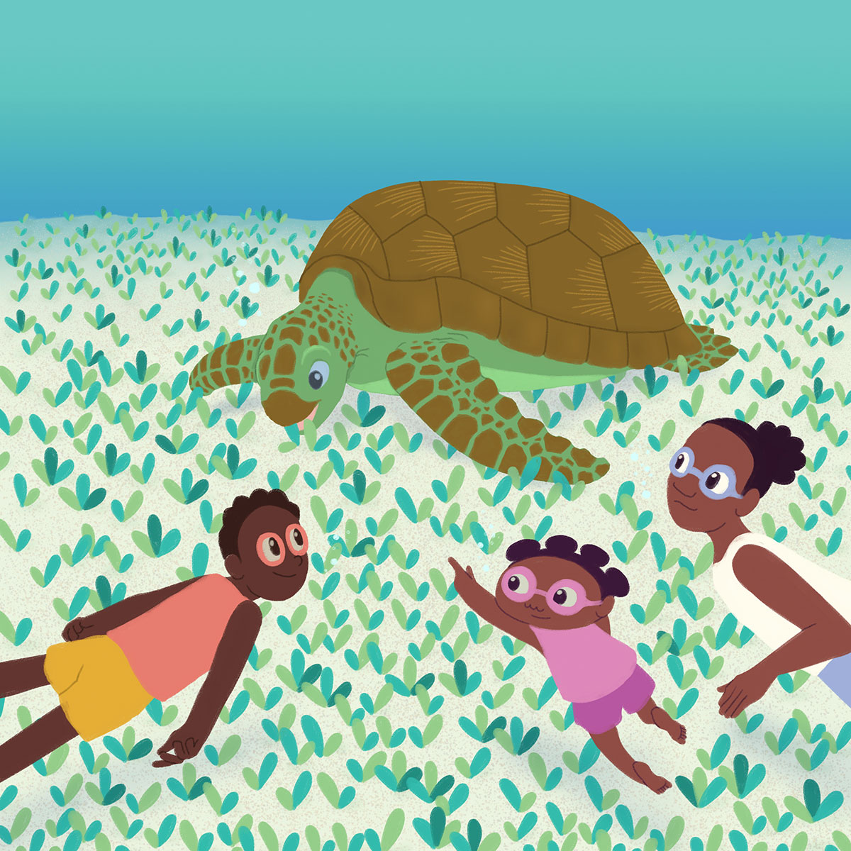 Vola, Ravo, and Tiana Discover the Seagrass